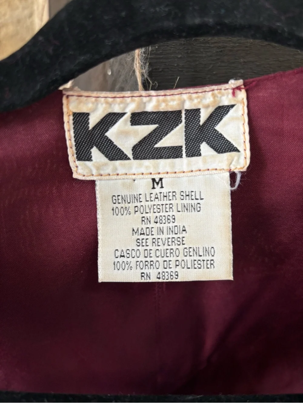 KZK Burgundy Suede Zip Front Vest - Picture 2 of 6